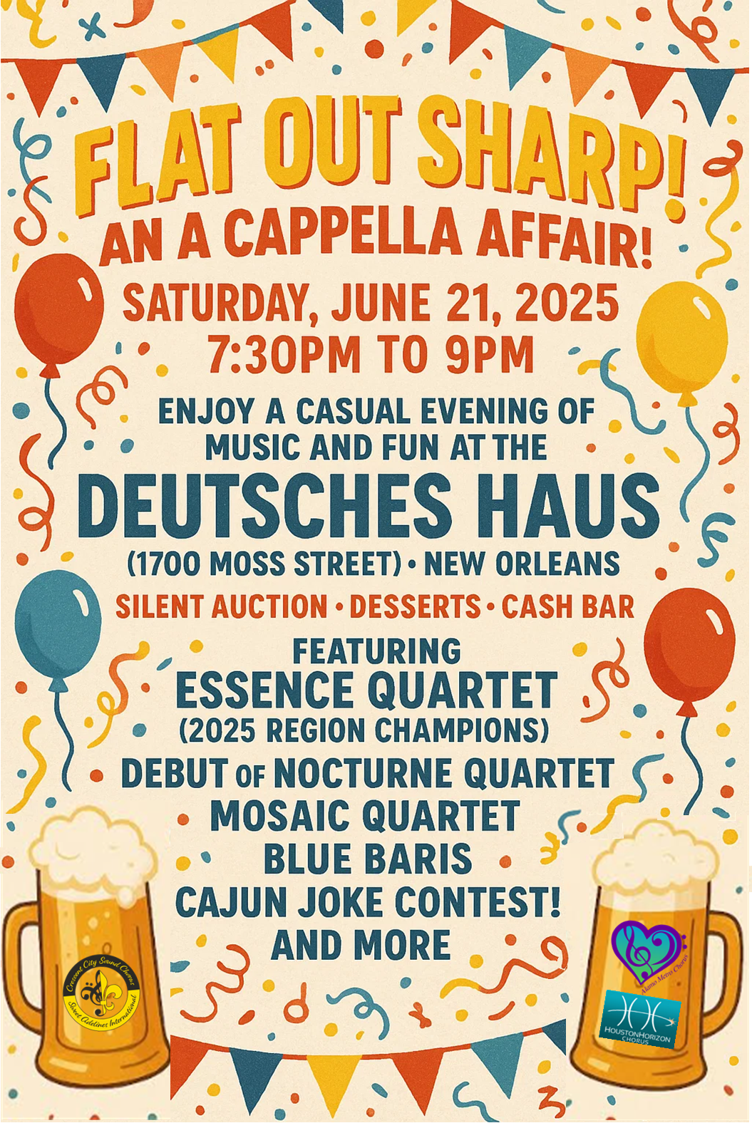 Flat Out Sharp! An A Cappella Affair Presented by Crescent City Sound Chorus