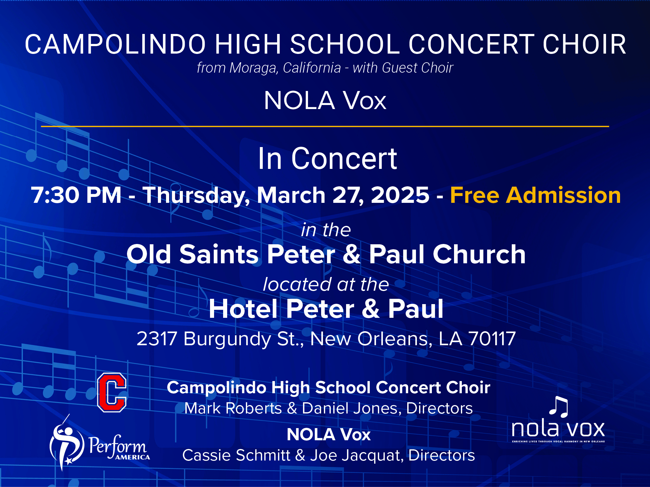 NOLA Vox Performance with Campolindo High School